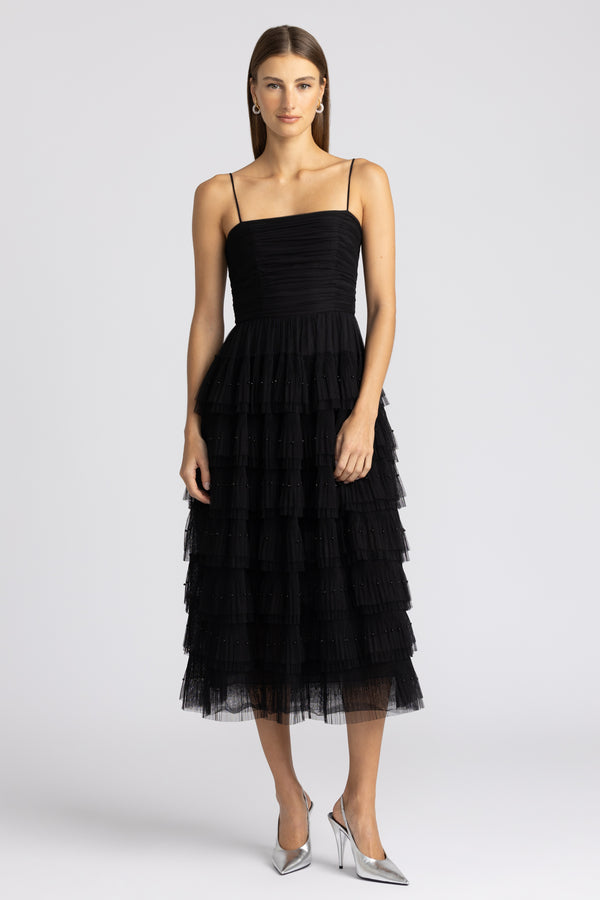 LAYERED TULLE DRESS W/ BEADS
