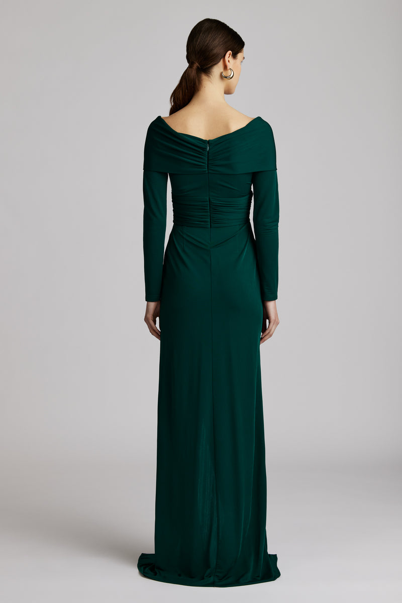 WRAPPED AROUND MATTE JERSEY GOWN
