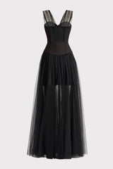BUSTIER TULLE GOWN