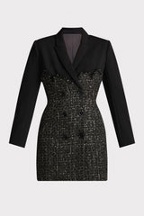 TWEED BLAZER CORSET DRESS