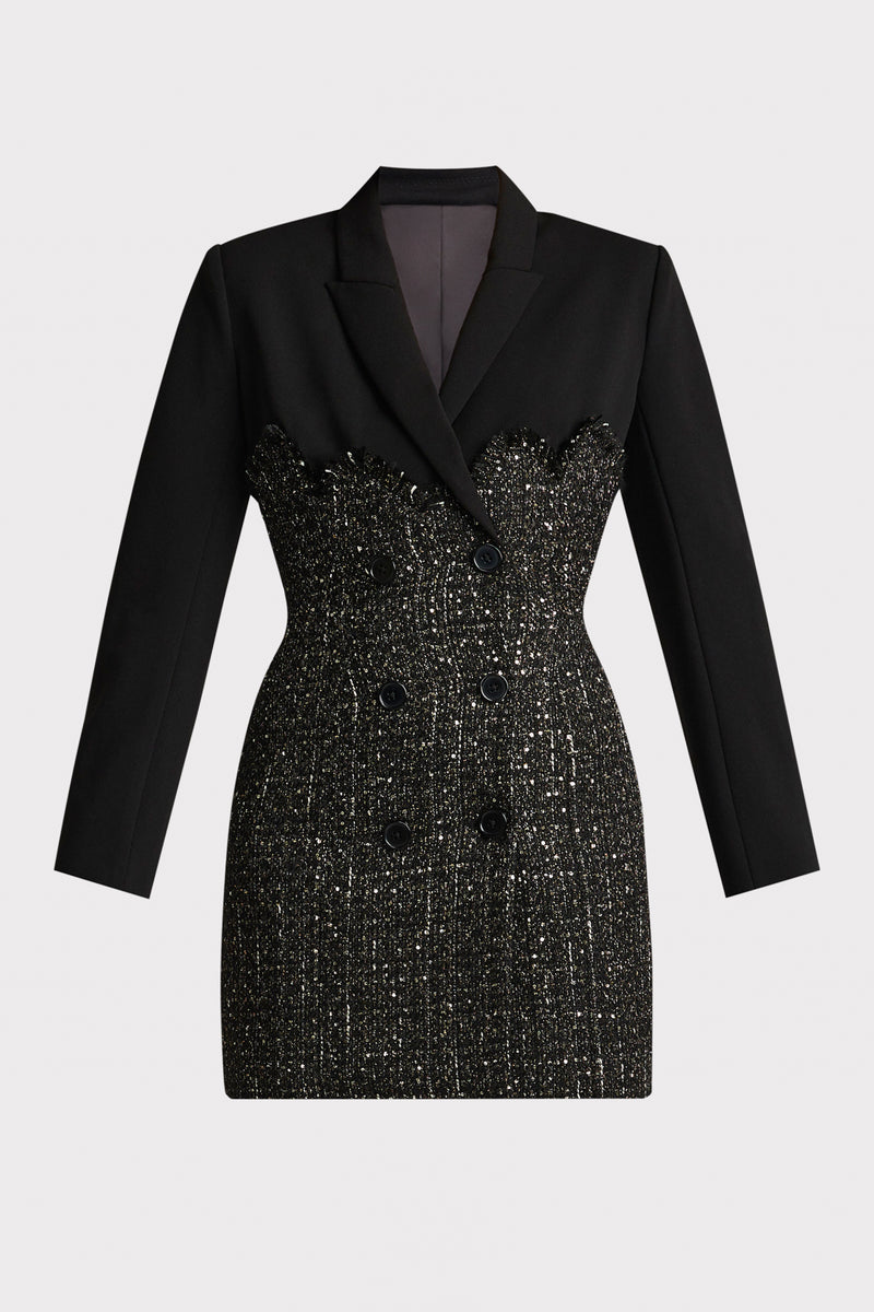 TWEED BLAZER CORSET DRESS