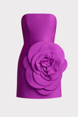 STRAPLESS MINI DRESS W/ LARGE FLOWER