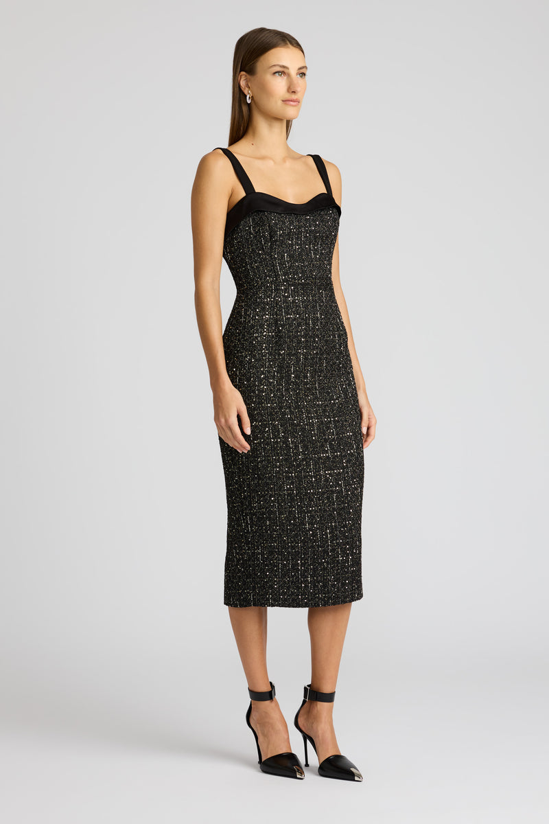 TWEED MIDI DRESS