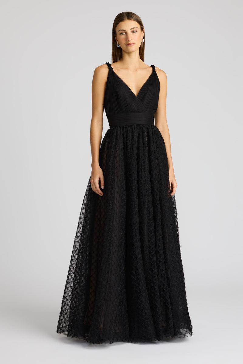 LAYERED LACE GOWN