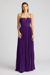 Chiffon Gown with Pleated Bodice