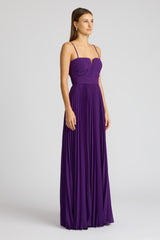 Chiffon Gown with Pleated Bodice