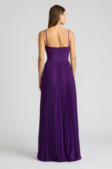 Chiffon Gown with Pleated Bodice