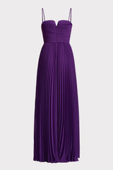 Chiffon Gown with Pleated Bodice