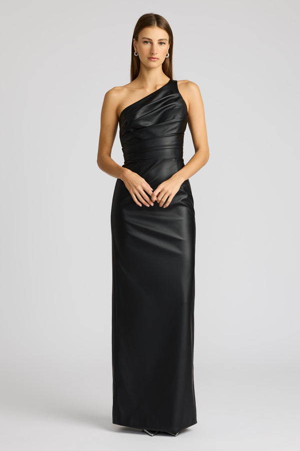 ONE SHOULDER DRAPED DRESS