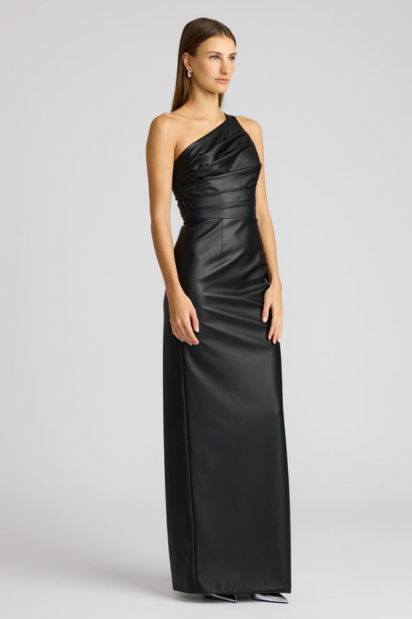 ONE SHOULDER DRAPED DRESS