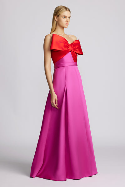 BOW TOP MIKADO GOWN