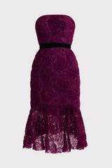 APPLIQUE TULLE DRESS