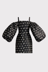 POLKADOT BALLOON SLEEVE MINI DRESS