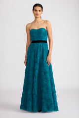 TULLE APPLIQUE GOWN