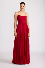 PLEATED CLASSIC CHIFFON GOWN