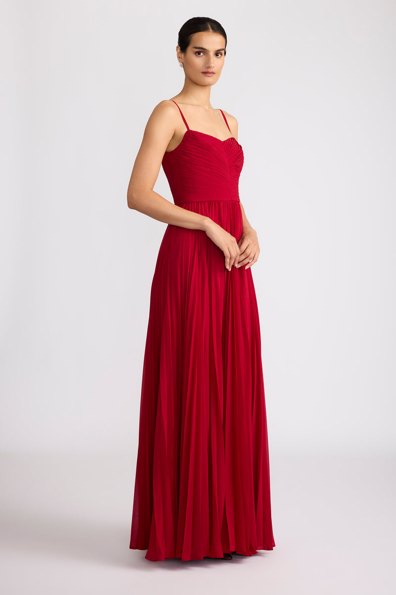 PLEATED CLASSIC CHIFFON GOWN