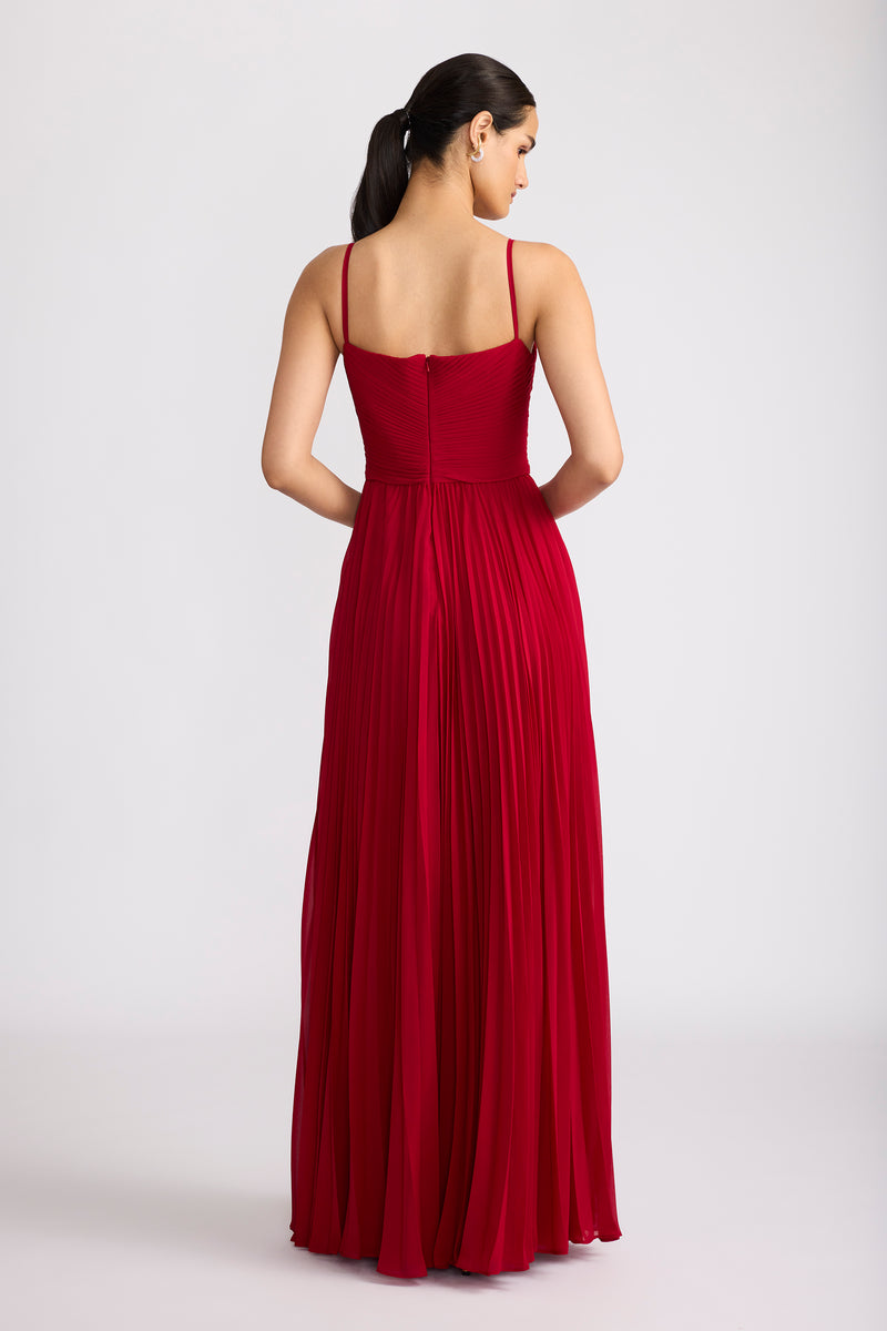 PLEATED CLASSIC CHIFFON GOWN