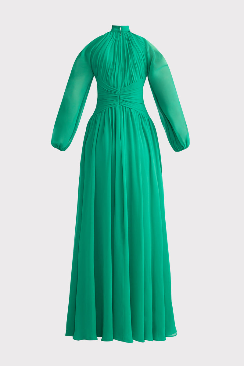 COLD SHOULDER CHIFFON GOWN