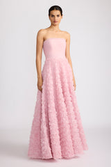 ROSE APPLIQUE TULLE GOWN