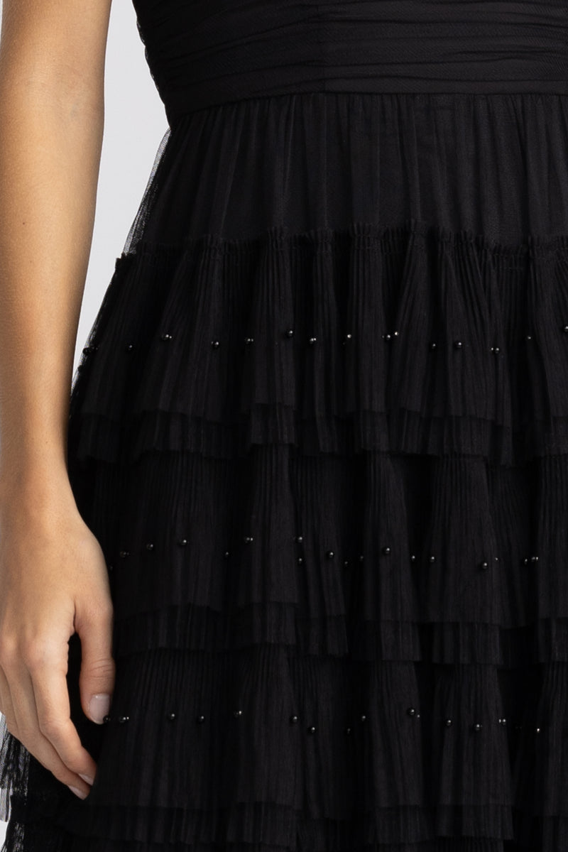 LAYERED TULLE DRESS W/ BEADS