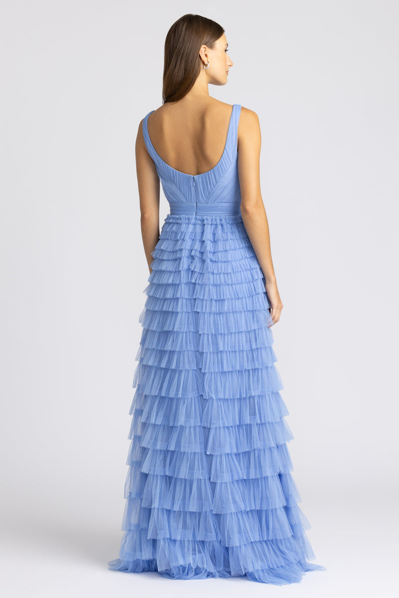 LAYERED RUFFLE GOWN