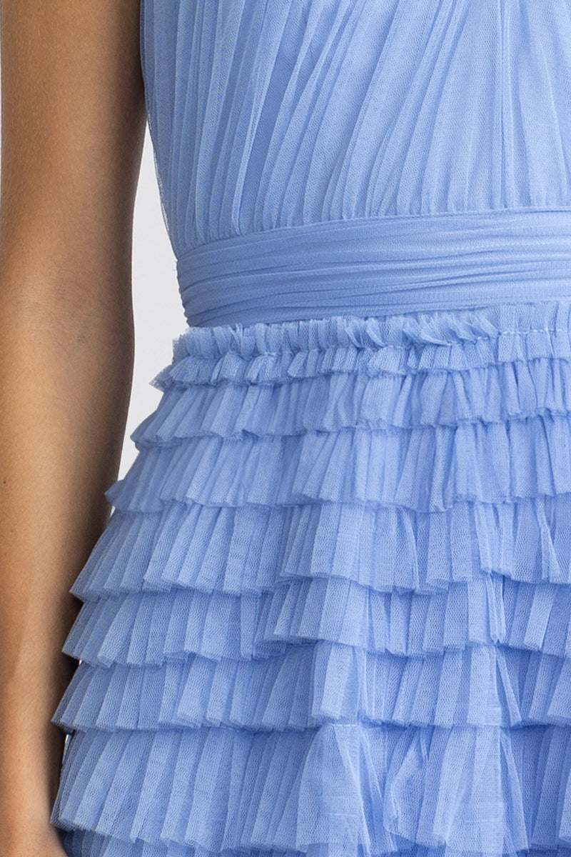 LAYERED RUFFLE GOWN