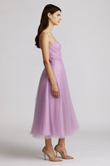 PLEATED TULLE DRESS
