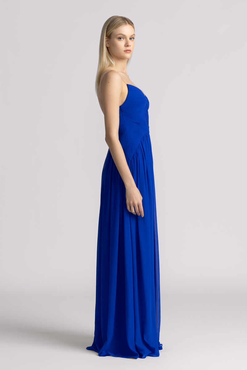 PLEATED CHIFFON GOWN