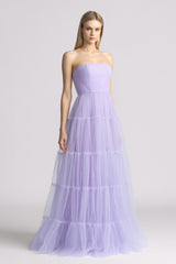 STRAPLESS TULLE GOWN