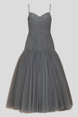 PLEATED COCKTAIL MIDI DRESS