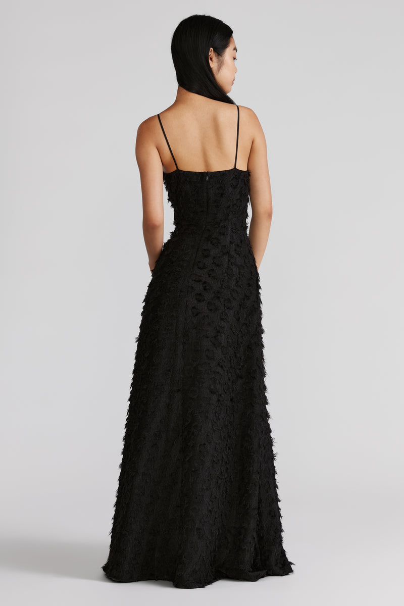 FRINGE JACQUARD GOWN