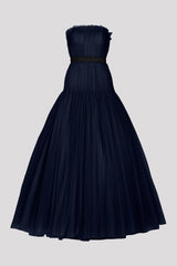 STRAPLESS PLEATED GOWN